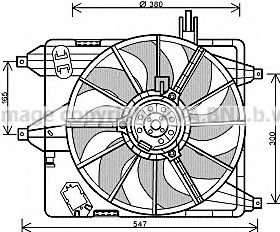 AVA QUALITY COOLING rt7544 -  Вентилятор, охлаждение двигателя